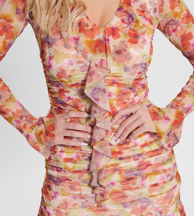 Acquarelle Bloom Floral LS Rosalee Regular Fit Dress