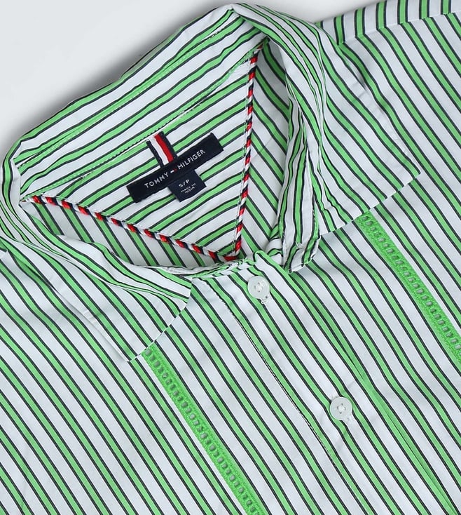 Springtime Green Stripes Regular Fit Dress