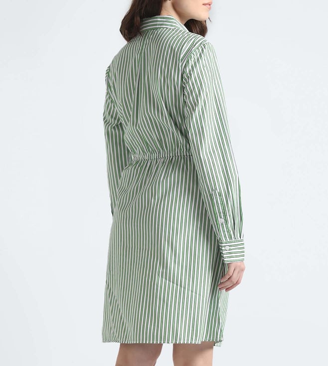 Springtime Green Stripes Regular Fit Dress