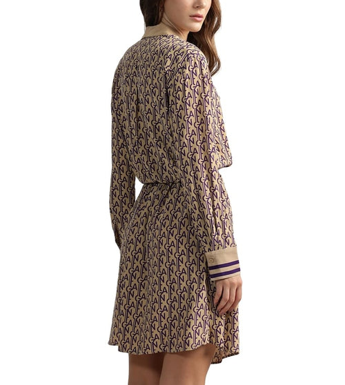 Beige Logo Regular Fit Dress
