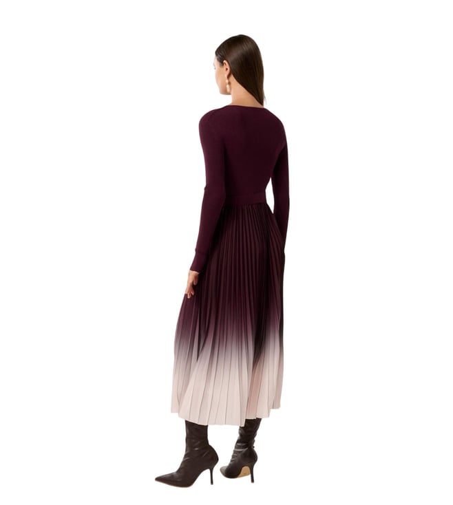 Mulberry Ombre Harmony Pleated Regular Fit Midi Dress