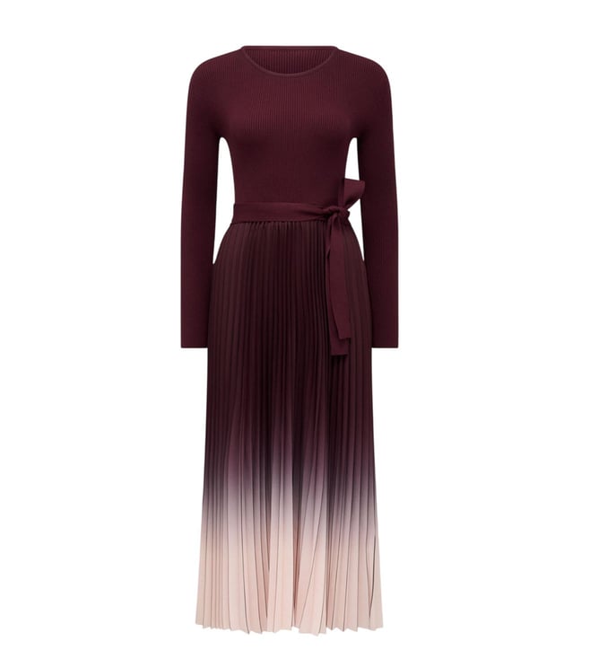 Mulberry Ombre Harmony Pleated Regular Fit Midi Dress