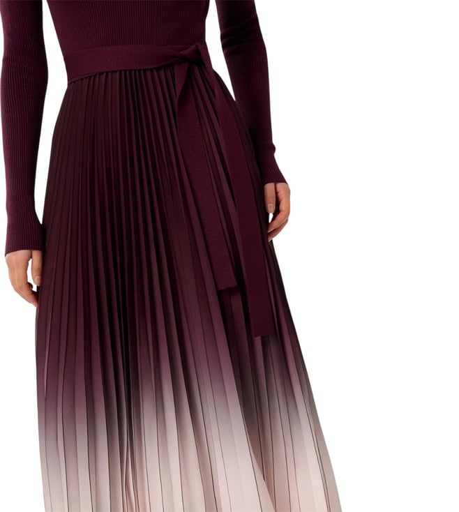 Mulberry Ombre Harmony Pleated Regular Fit Midi Dress