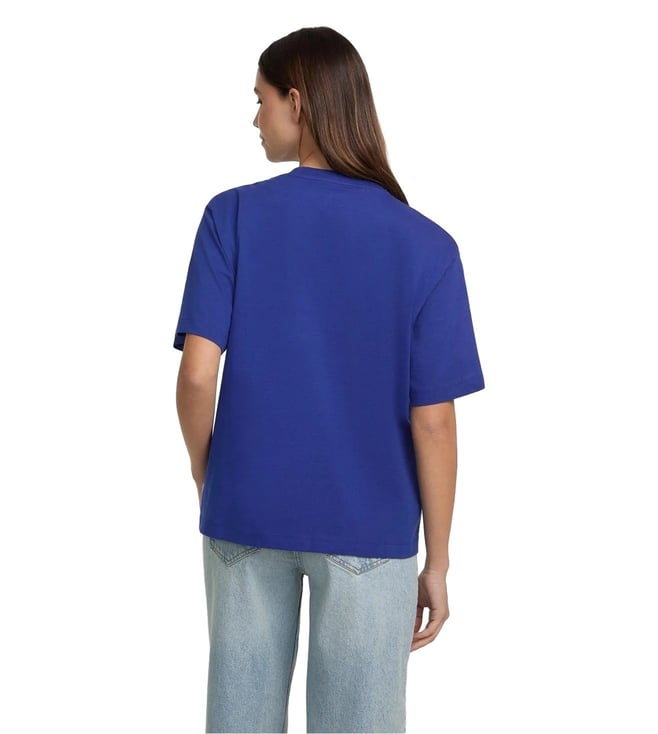 Curved Logo Blue Soul Cotton Oversized Top