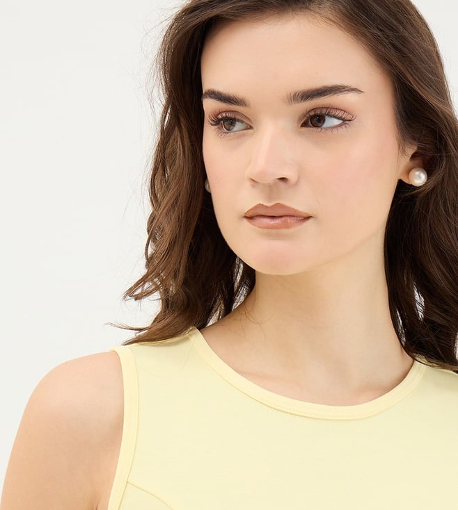 Yellow Pure Cotton Solid Dress