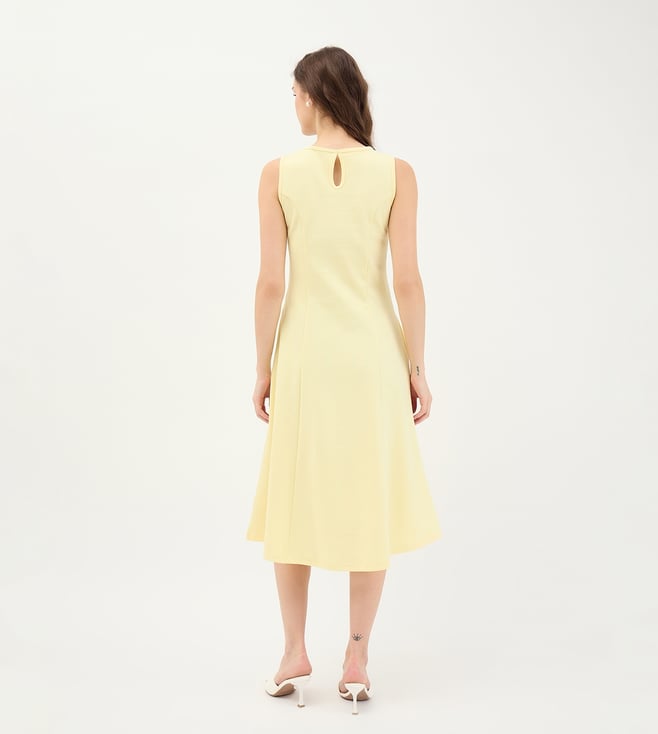 Yellow Pure Cotton Solid Dress