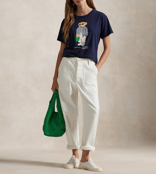 Navy Blue Bear Regular Fit Jersey Tee