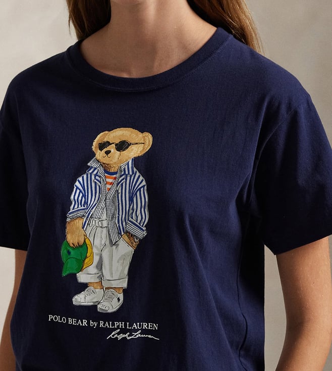 Navy Blue Bear Regular Fit Jersey Tee