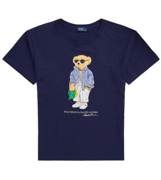 Navy Blue Bear Regular Fit Jersey Tee